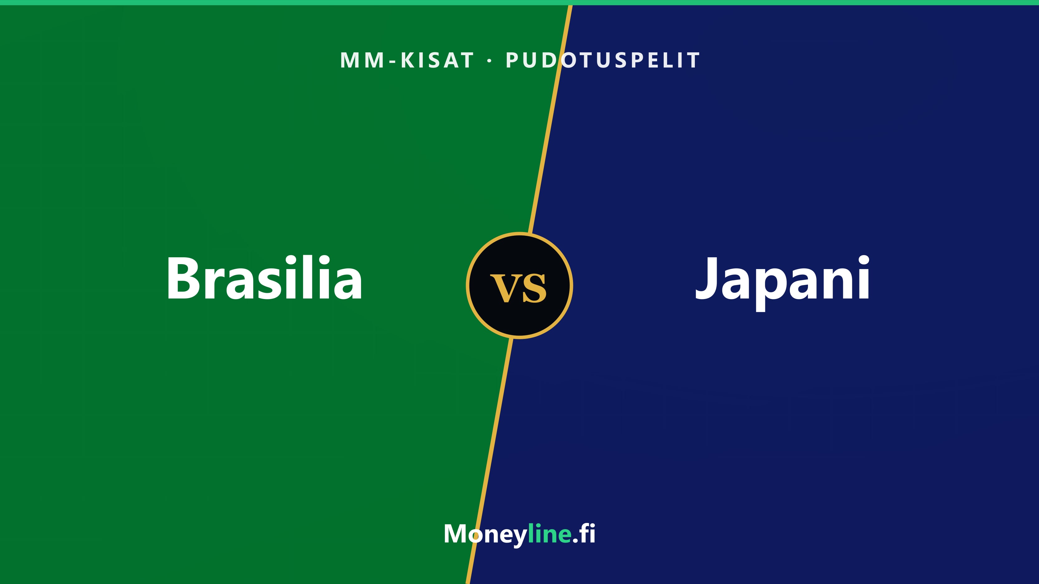 Otteluvisuaali Brasilia–Japani, MM-kisojen pudotuspelien avauskierros.