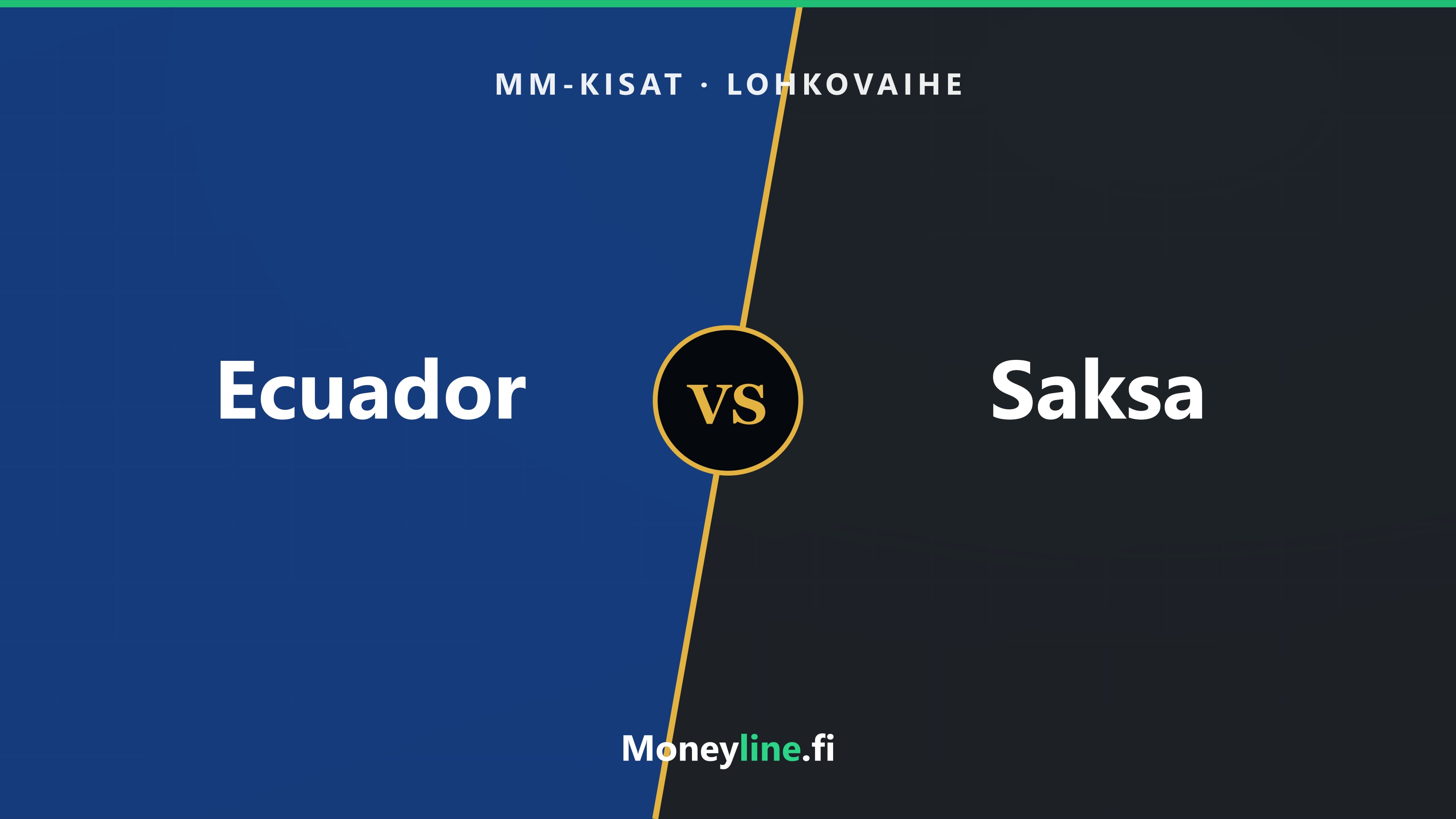 Otteluvisuaali Ecuador–Saksa, MM-kisojen lohkovaiheen kolmas kierros.