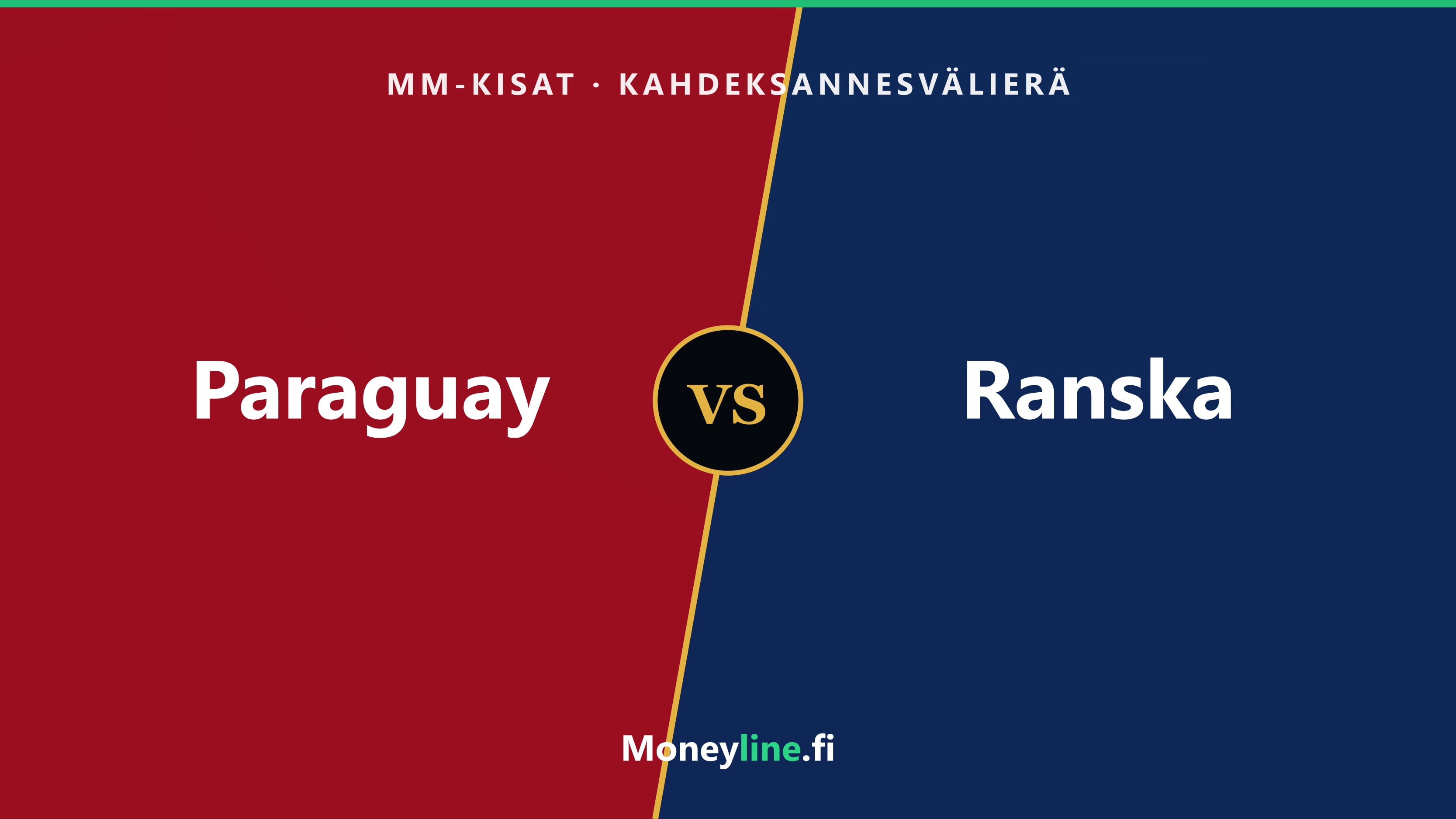 Paraguay–Ranska MM-kahdeksannesvälierän kansikuva, Paraguayn punainen ja Ranskan sininen puolisko