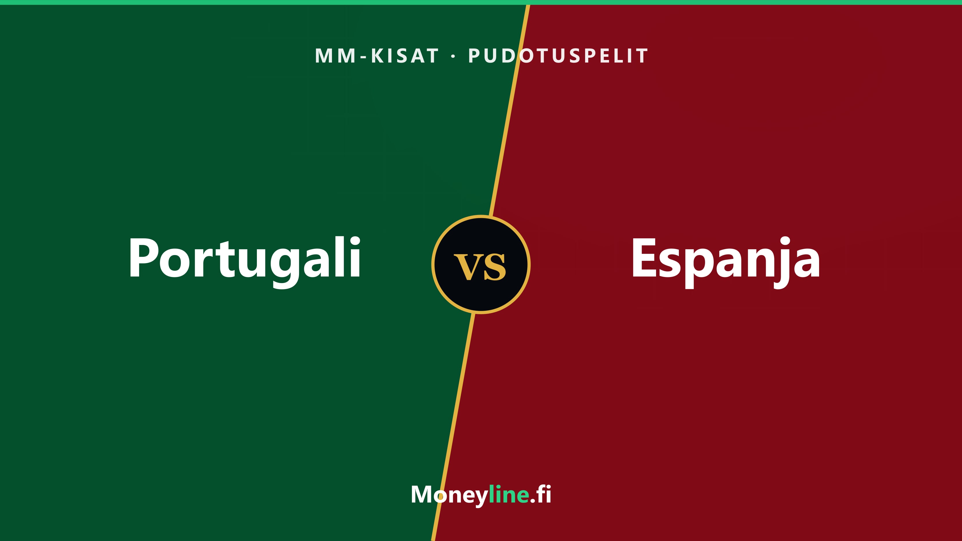 Otteluvisuaali Portugali–Espanja, MM-kisojen pudotuspeli.