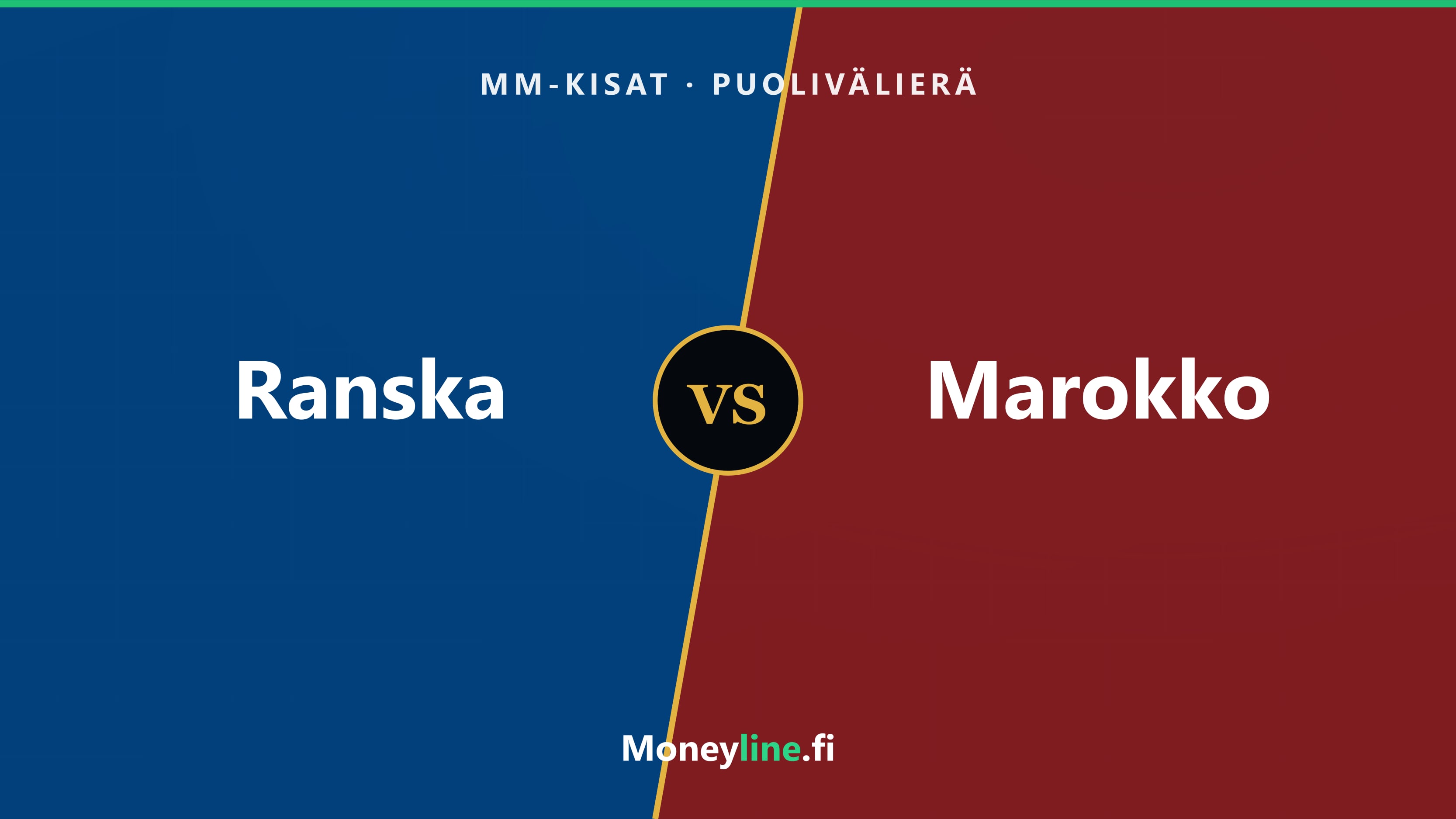 Ranska–Marokko MM-puolivälierän kansikuva, Ranskan sininen ja Marokon punainen puolisko