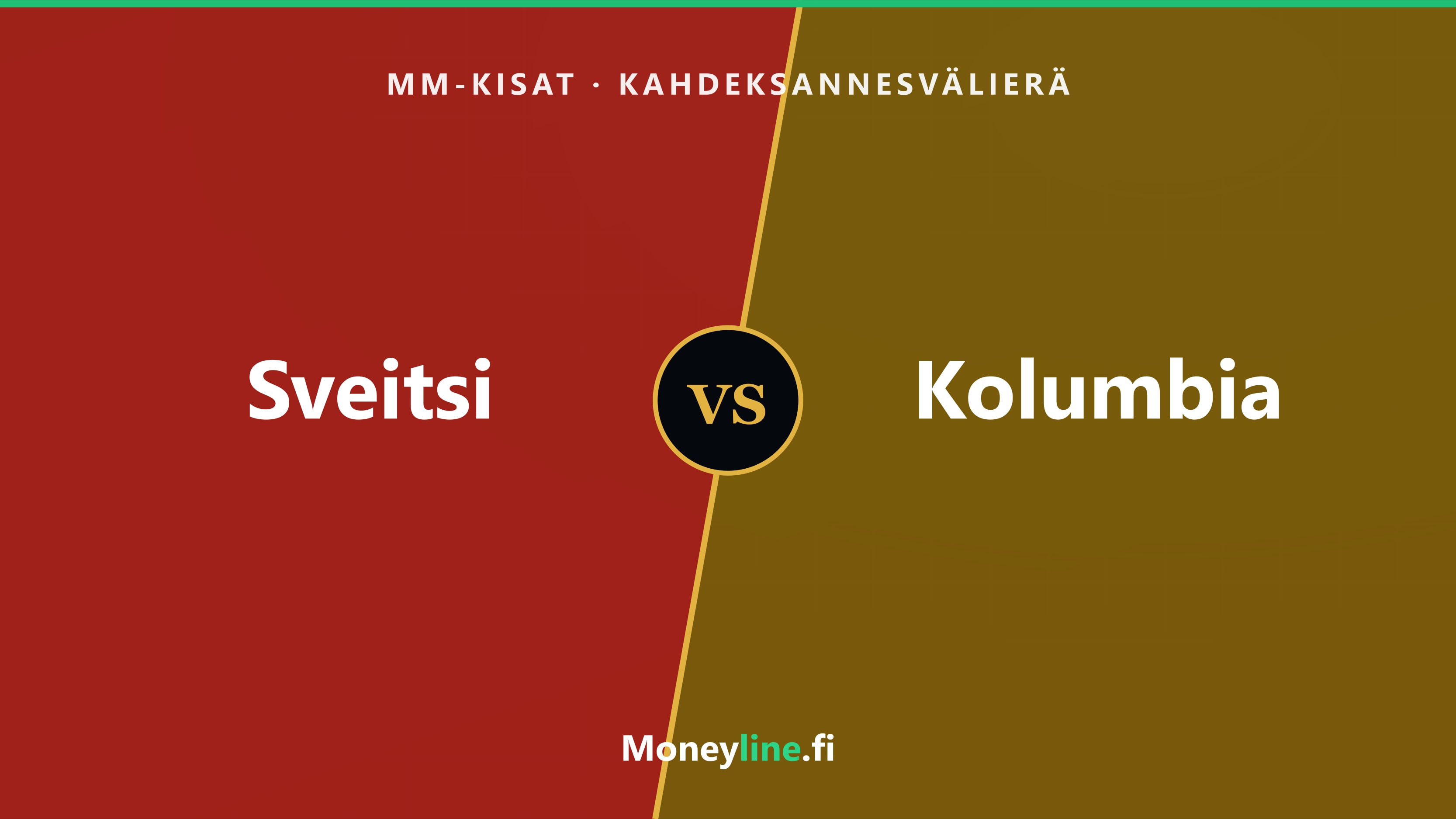 Sveitsi–Kolumbia MM-kahdeksannesvälierän kansikuva, Sveitsin punainen ja Kolumbian keltainen puolisko