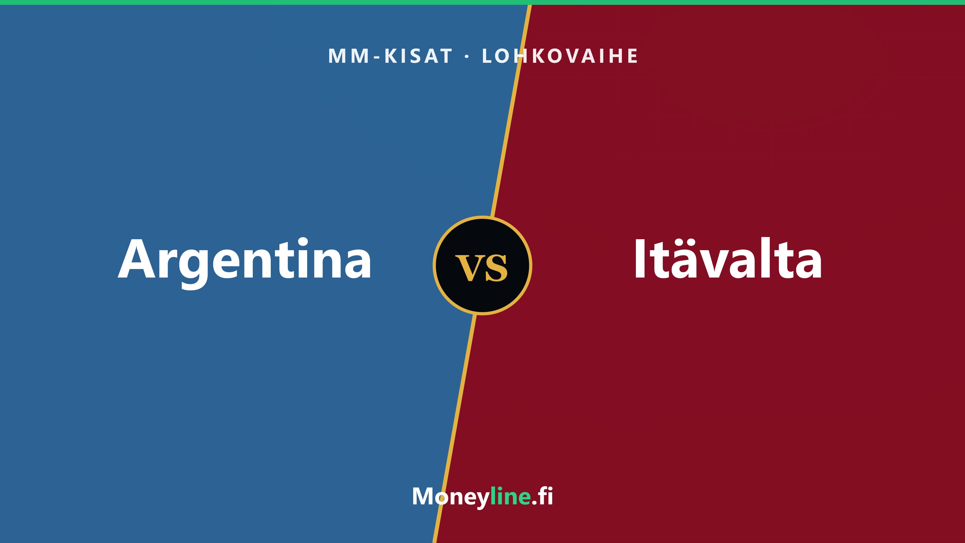 Otteluvisuaali Argentina–Itävalta, MM-kisojen lohkovaiheen toinen kierros.