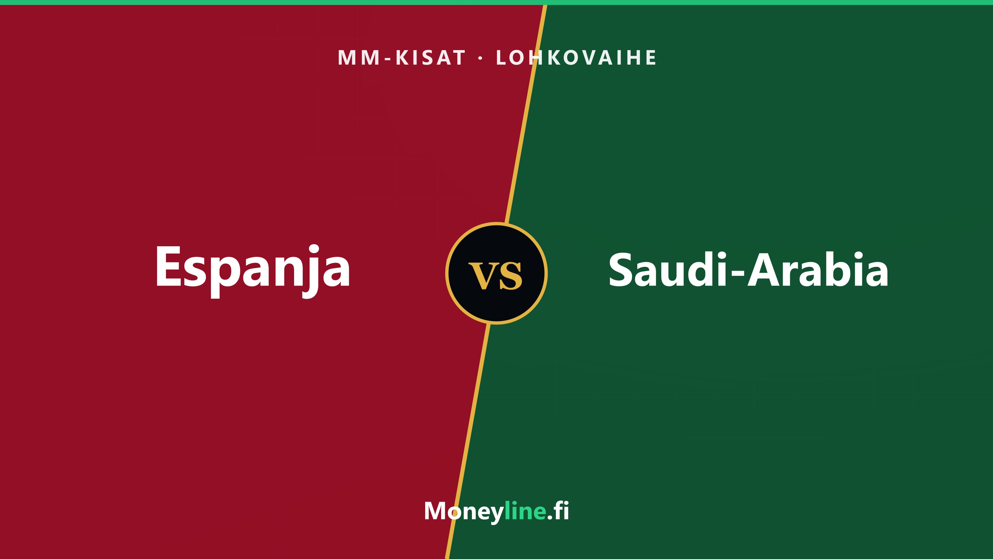 Otteluvisuaali Espanja–Saudi-Arabia, MM-kisojen lohko-ottelu.